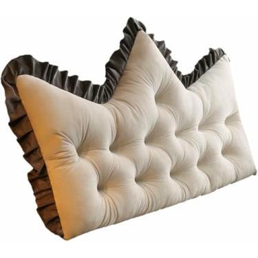 Imagem de LGEOELIAS Travesseiro de cabeceira de leitura para encosto de cama, travesseiro de cabeceira triangular com capa removível, almofadas de leitura para descanso de cama