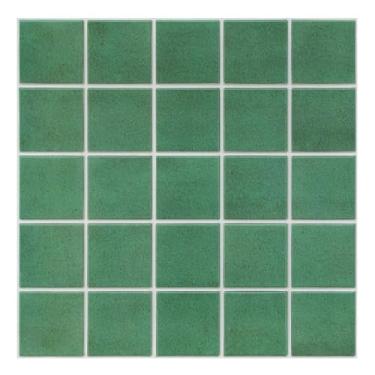 Imagem de Commomy 10 peças de azulejo 3D fosco 30 x 30 cm de revestimento quadrado de PVC ultraleve para cozinha em azulejos para banheiro, sala de estar, lareira, decoração de parede interior, verde selva