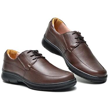 Imagem de Sapato Social masculino sola antistress couro F501 chocolate Cor:Marrom;Tamanho:42;Genero:Masculino