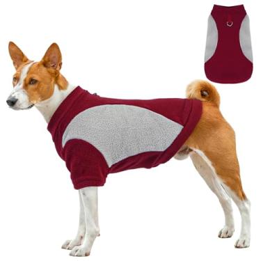 Imagem de Pulôver de moletom para cães, camisetas leves e aconchegantes para clima frio, roupas de filhote de cachorro para uso diário (vermelho cinza – M)