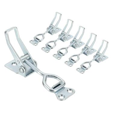 Imagem de HARFINGTON 6 peças de braçadeira ajustável M6 x 32 mm 179.6 kg capacidade de retenção 4002 estilo trava de liberação rápida prendedores ferrolho para tampa de defumador gabarito caixa de ferramentas