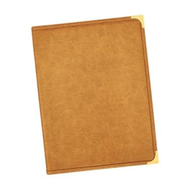 Imagem de Esquirla Capa para Cardápio de Restaurante com 6 Vistas em Couro PU Transparente 9,6 x 12,6 polegadas Suporte para Cardápio Elegante Pasta para Cardápios em, Marrom