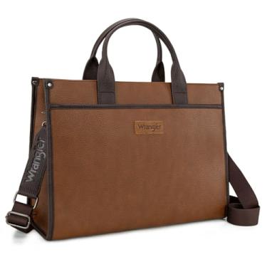 Imagem de Bolsa feminina Wrangler para laptop vintage de 15,6 polegadas para pasta de negócios com alça de ombro ajustável WG288-8119BR-CF