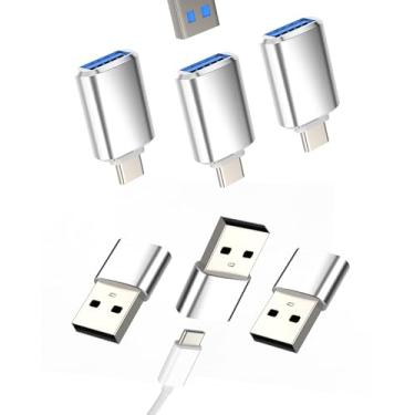 Imagem de Adaptador USB C para USB fêmea tipo C para conector USB macho (pacote com 6) para iPad para iPhone 16 15 Pro Max para unidade de transferência de dados Apple OTG acessórios MacBook Thunderbolt porta