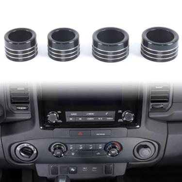 Imagem de Tampa do botão de volume do console central de ar condicionado adequada para Nissan Frontier 2022-2025, interruptor de volume de ar condicionado de carro, botão de acabamento, anel interior para