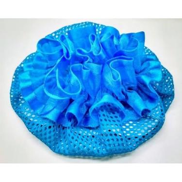 Imagem de Rede de Cabelo Profissional para Coque - Diâmetro 10cm - Acessório para Uniformes Corporativos(Azul Turquesa,Único)
