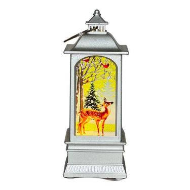 Imagem de Lamparina Natalina Cinza com Led 6x15cm DRM2019 - COML Belatorre