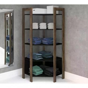 Imagem de Estante De Canto Closet Multiuso Az1020 Preto Nogal - TECNO MOBILI