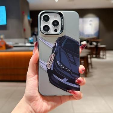 Imagem de Capa compatível com iPhone 7Plus/8Plus (proteção contra quedas de grau militar de 3 metros), com padrão de carro preto, capa rígida à prova de choque 30 Black Car-7Plus/8Plus