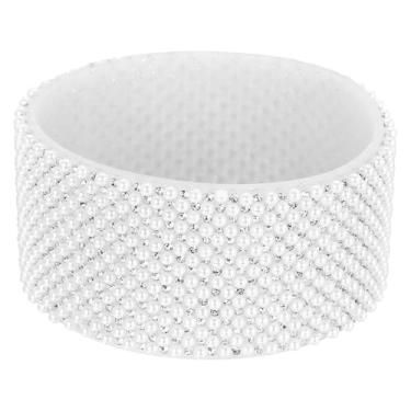 Imagem de Bota de silicone com glitter, bota protetora de garrafa de água de diamante, acessórios de manga antiderrapante para copo Stanley Tumbler 567-1,134 g com fundo de 7,4 a 7,6 cm, branca