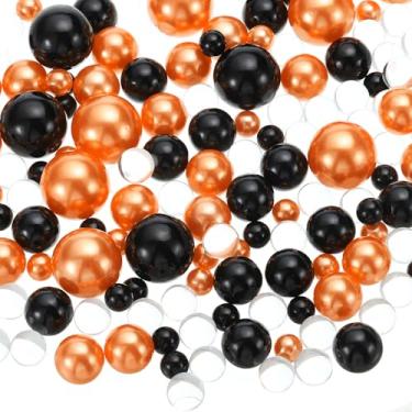 Imagem de 150 peças de contas flutuantes, 8/14/20 mm contas de enchimento de vaso centros de mesa pérola flutuante sem furo e 8000 peças de contas de gel de água transparente para decoração de vaso, preto