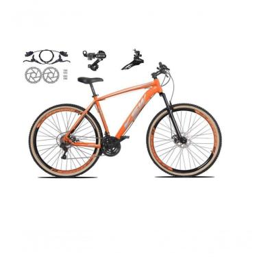 Imagem de Bicicleta Aro 29 Ksw Xlt 24v K7 Câmbios Shimano Freio Hidráulico Garfo Trava Pneu Faixa - Laranja Tam.15