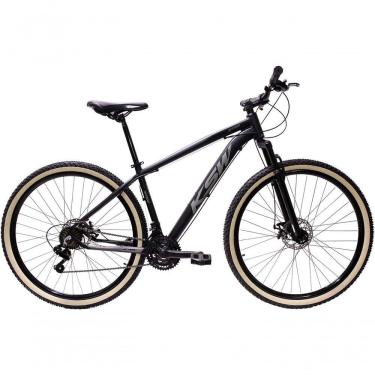 Imagem de Bicicleta Aro 29 Ksw Xlt Alumínio 27v Freio Disco Mecânico Garfo Suspensão Pneu Faixa - Preto/prata Tam.21