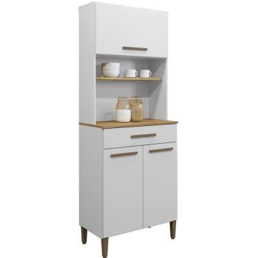 Imagem de Paneleiro Itália 3 Portas 1 Gaveta Cinamomo Branco Arte Móveis