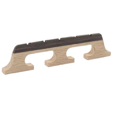 Imagem de Cionyce Ponte de banjo de 5 cordas, ponte de ébano e bordo para Banjolele, ressonância acústica aprimorada, ajuste universal, peças de reposição para banjo