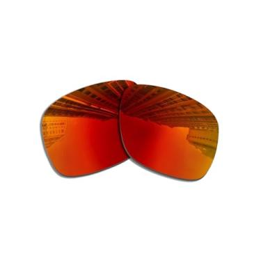 Imagem de Lentes de substituição para óculos de sol Oakley Holbrook XS OJ9007 53 mm/polarizadas de 1,5 mm/fácil de instalar, Vermelho, 53*41mm