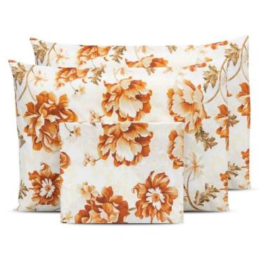 Imagem de Lençol Super King De Cima 3 Pçs Bainha Estampado Percal 180 Fios Coleç