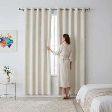 Imagem de Cortina Blackout ou Blecaute em Tecido Grosso Premium Quarto Sala branco creme cinza marrom (Creme, 2,60 m x 1,80 m)