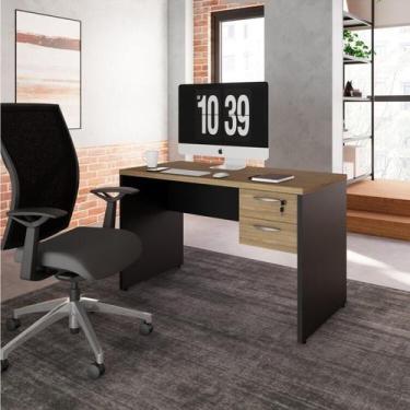 Imagem de Escrivaninha Mesa Escritório Retangular com Gaveteiro Suspenso com Cha