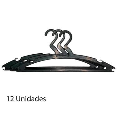 Imagem de Kit 12 Cabides Slim Eco Flow Plastico Resistente