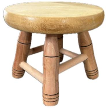 Imagem de Banquinho de Madeira, Banquinho 21cm Altura Madeira Maciça, Decoração Suporte para Plantas Infantil