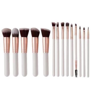 Imagem de Conjunto de 14 pincéis de maquiagem para lábios, sobrancelhas, pincéis femininos para blush, ferramentas profissionais de maquiagem