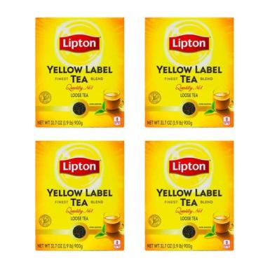Imagem de Chá preto solto Lipton Yellow Label, 3,6 kg, pacote com 4