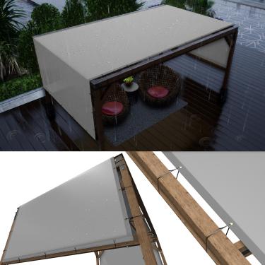 Imagem de ColourTree Capa de substituição de toldo de pérgola à prova d'água de 2,8 m x 55 cm, tecido de grau comercial 260 GSM para pátio ao ar livre, jardim, deck, quintal (fazemos tamanho personalizado)