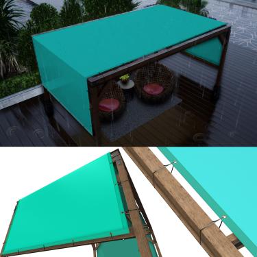 Imagem de ColourTree Capa de substituição de toldo de pérgola impermeável turquesa de 1,2 m x 2,5 m, UPF50, tecido de grau comercial 260 GSM para pátio ao ar livre, jardim, deck, quintal (fazemos tamanho