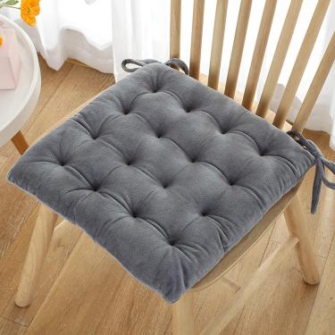 Imagem de Almofada De Cadeira Quadrada 40x40cm, Almofadas De Cadeira Almofada De Assento Com Amarras, Almofadas De Cadeira Com Amarras, Almofadas Para Cadeiras De Sala De Jantar, Antiderrapant, D, 45x45cm