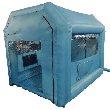Imagem de Cabine inflável de pintura em spray, 24 x 2 x 2 m, barraca de pintura em spray inflável profissional, estação de trabalho de aerógrafo portátil para motocicletas ou autopeças, soprador não incluído