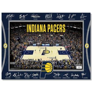 Imagem de BILVAZOG Pôster de basquete Pacers para fãs de festa de aniversário infantil Gitfs-2025 Cartazes de quadra de assinatura - Impressão em tela para decoração de quarto de menino