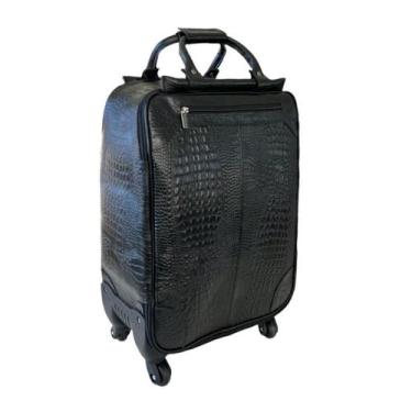 Imagem de Mala de Viagem Padrão Bordo Em Couro Paris Viccina, Preto