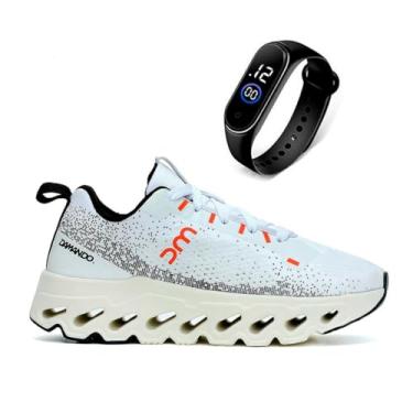 Imagem de Tênis Dm Damando SprintMax Alta Performance Academia Corrida + Relógio Digital (Branco, BR, Adulto, Numérico, 40)