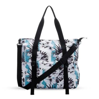 Imagem de XEYOU Bolsa de ombro feminina grande transversal Hobo com bolsos com zíper, Flores pretas e brancas