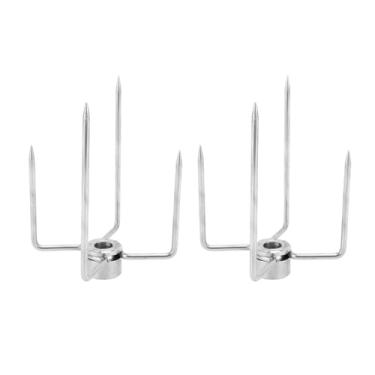 Imagem de aqxreight Garfo para Churrasco, Garfo para Churrasqueira de Aço Inoxidável Com 4 Garras para Haste de Espeto de 0,4 pol., Operação Motorizada, Usável, Fácil de Limpar, Adequado para