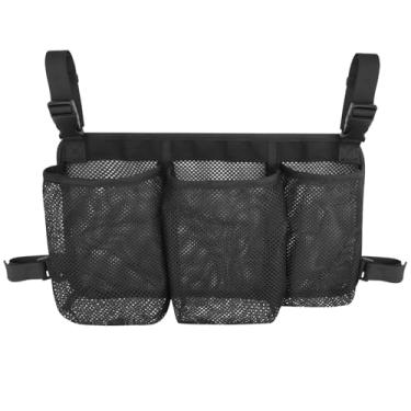 Imagem de LUMINFLY Bolsa de armazenamento para pendurar na lateral da cadeira, 3 bolsos de malha, bolsa organizadora de apoio de braço, suporte de chuveiro portátil para acampamento ou banho, fácil instalação