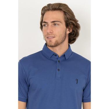Imagem de Camisa Polo Aleatory Lisa Algodão Pima Cobalto-Masculino