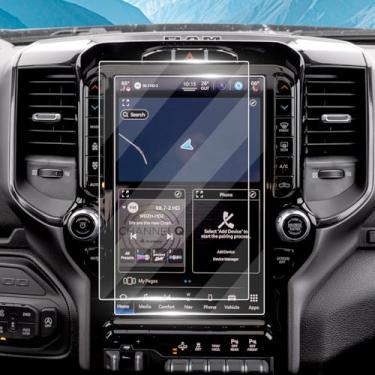Imagem de 2 peças protetoras de tela para Dodge Ram 1500 2500 3500 TRX Rebel Laramie Limited Uconnect 2019-2025 acessórios de tela sensível ao toque, dureza 9H, antiarranhões e sem brilho, capa de tela de vidro