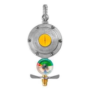 Imagem de Regulador de gás doméstico aliança 506/1 grande com manômetro 375012 -