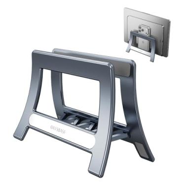 Imagem de NIFBANG Suporte vertical de laptop para mesa, suporte de MacBook com bloqueio automático por gravidade, suporte vertical compatível com MacBook Pro, Air, tablet, economia de espaço, trabalho e
