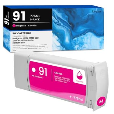 Imagem de Cartucho de tinta 91 C9468A 1 pacote 91 C9468A tinta magenta substituição para HP 91 tinta para DesignJet Z6100 Z6100 152.4 cm Z6100PS Z6100PS 106.7 cm Z6100PS 152.4 cm impressora