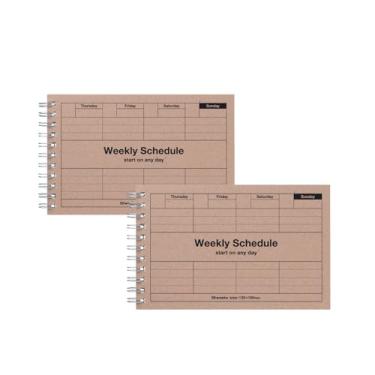 Imagem de MARK'STYLE Agenda semanal sem data A6, pacote com 2 – Agendador horizontal de tamanho de bolso de 58 semanas com visão geral mensal e lista de tarefas para uso em mesa, escritório ou estudo