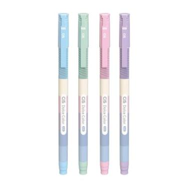 Imagem de Kit com 4 Canetas Esferográfica Dolce Color CiS 0.5mm Ponta Fina Conjunto Escolar Vibrante Colorido
