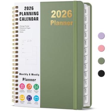 Imagem de Timart Agenda 2026, agenda semanal e mensal, agenda de janeiro de 2026 a dezembro de 2026, livro de agenda de capa dura com abas, bolso interno para mulheres e homens, perfeito para escritório, escola