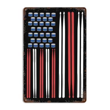 Imagem de ZHIQUN Baquetas De Baterista, Presente Para Percussão, Placas Metal Vintage, Caverna Do Homem, Bar, Fazenda, Arte Parede, Garagem, Sala Jantar, 8X12 Polegadas