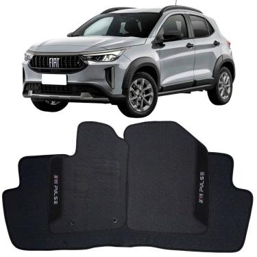 Imagem de Tapete Borracha Pulse 2022 à 2025 Preto Pvc Logo Bordado Jogo 3 Peças Personalizado Automotivo Wave