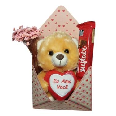 Imagem de Cesta Envelope Presente Criativo Urso Flor e Chocolate