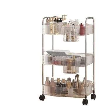 Imagem de Estante Carrinho Com 3 Prateleiras Com Rodinhas Organizador Para Cozinha Banheiro Quarto