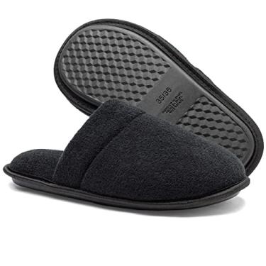 Imagem de Pantufa Unissex MEU CÉU – Malha Poliéster Super Macia + Sola Antiderrapante – Chinelo de Quarto Confortável e Quentinho Lavável na Maquina. (Preto, Normal, BR, Adulto, Faixa Numérico, M, 37, 38)